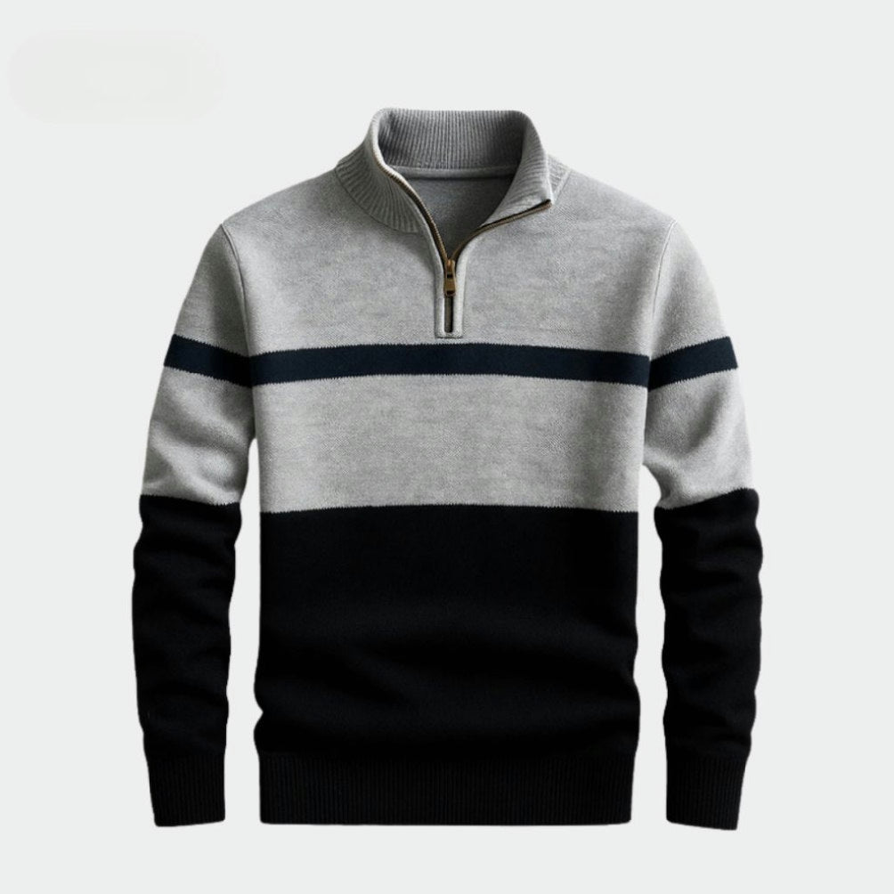 Heritage Stripe Zip Knit Sweater