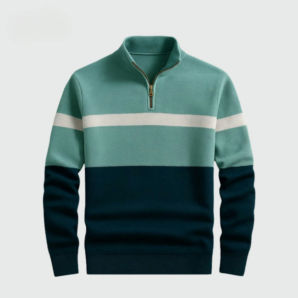 Heritage Stripe Zip Knit Sweater
