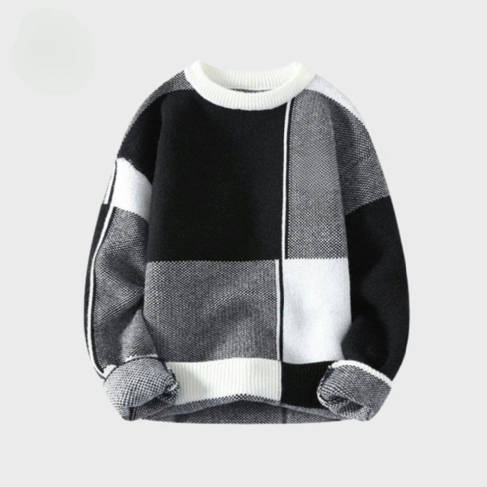 Retro Vintage Block Knit Sweater