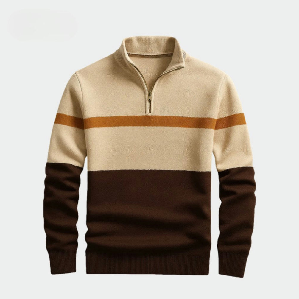 Heritage Stripe Zip Knit Sweater