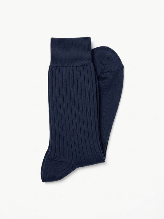 Mercerized Cotton Ribbed Socks