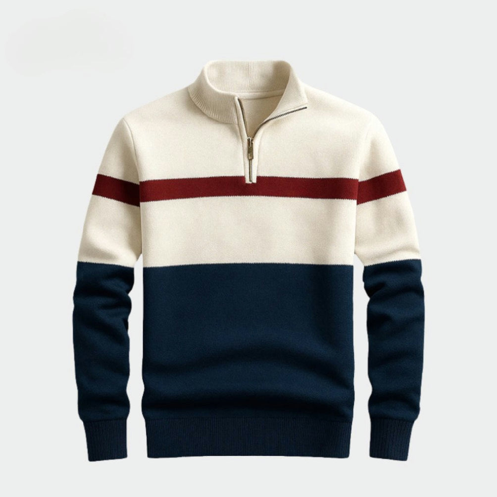 Heritage Stripe Zip Knit Sweater
